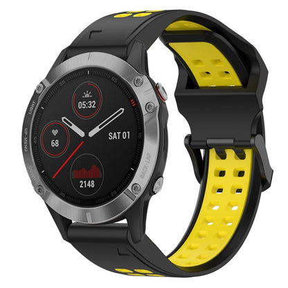 สายนาฬิกาซิลิโคนหัวกลับสองสี 22 มม, For Garmin Instinct, For Garmin Fenix 6, For Garmin Forerunner 945