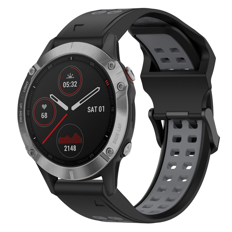 สายนาฬิกาซิลิโคนหัวกลับสองสี 22 มม, For Garmin Instinct, For Garmin Fenix 6, For Garmin Forerunner 945