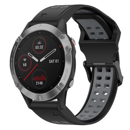 สายนาฬิกาซิลิโคนหัวกลับสองสี 22 มม, For Garmin Instinct, For Garmin Fenix 6, For Garmin Forerunner 945