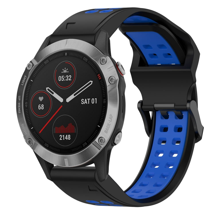 สายนาฬิกาซิลิโคนหัวกลับสองสี 22 มม, For Garmin Instinct, For Garmin Fenix 6, For Garmin Forerunner 945