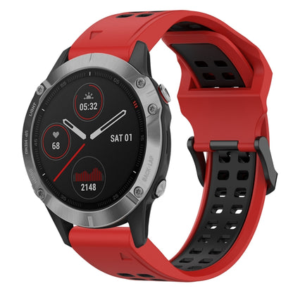 สายนาฬิกาซิลิโคนหัวกลับสองสี 22 มม, For Garmin Instinct, For Garmin Fenix 6, For Garmin Forerunner 945