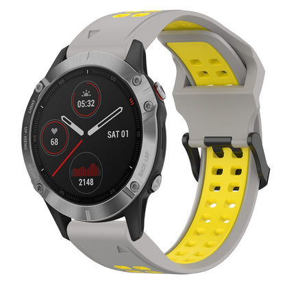 สายนาฬิกาซิลิโคนหัวกลับสองสี 22 มม, For Garmin Instinct, For Garmin Fenix 6, For Garmin Forerunner 945