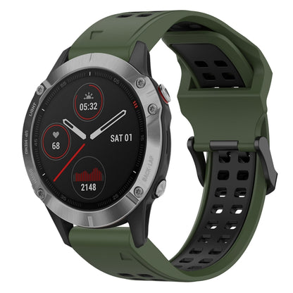 สายนาฬิกาซิลิโคนหัวกลับสองสี 22 มม, For Garmin Instinct, For Garmin Fenix 6, For Garmin Forerunner 945