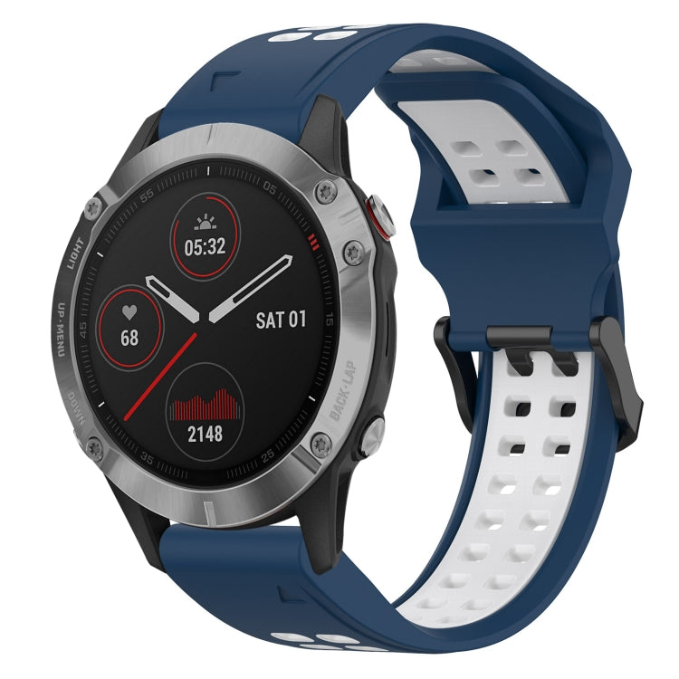 สายนาฬิกาซิลิโคนหัวกลับสองสี 22 มม, For Garmin Instinct, For Garmin Fenix 6, For Garmin Forerunner 945