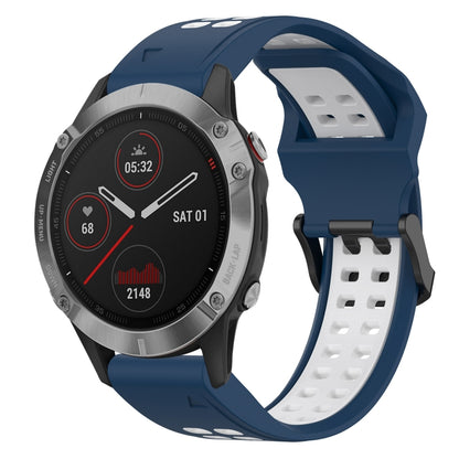 สายนาฬิกาซิลิโคนหัวกลับสองสี 22 มม, For Garmin Instinct, For Garmin Fenix 6, For Garmin Forerunner 945