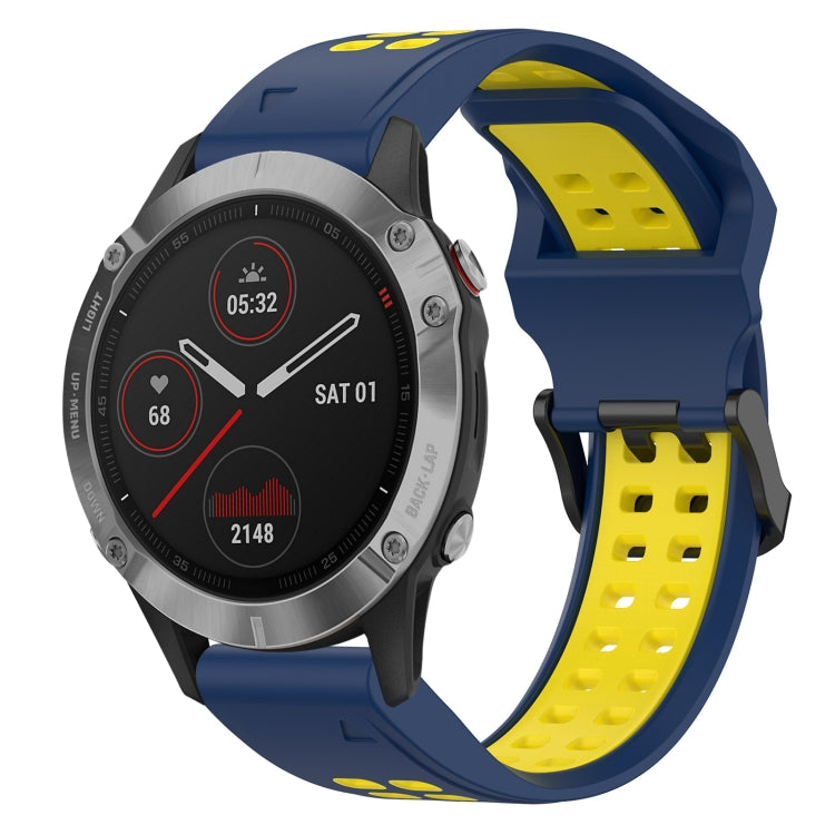 สายนาฬิกาซิลิโคนหัวกลับสองสี 22 มม, For Garmin Instinct, For Garmin Fenix 6, For Garmin Forerunner 945