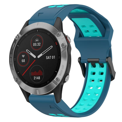 สายนาฬิกาซิลิโคนหัวกลับสองสี 22 มม, For Garmin Instinct, For Garmin Fenix 6, For Garmin Forerunner 945