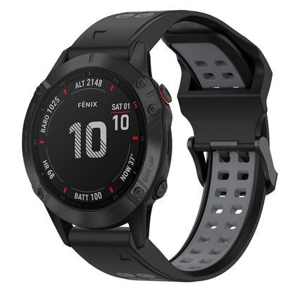 สายนาฬิกาซิลิโคนหัวกลับสองสี 22 มม, For Garmin Fenix 7 Sapphire Solar, For Garmin Fenix 6 Pro, For Garmin Fenix 5, For Garmin Fenix 5 Plus