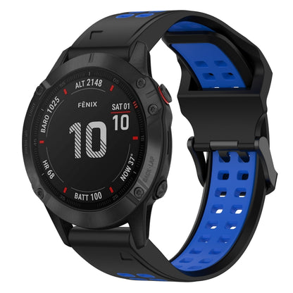 สายนาฬิกาซิลิโคนหัวกลับสองสี 22 มม, For Garmin Fenix 7 Sapphire Solar, For Garmin Fenix 6 Pro, For Garmin Fenix 5, For Garmin Fenix 5 Plus