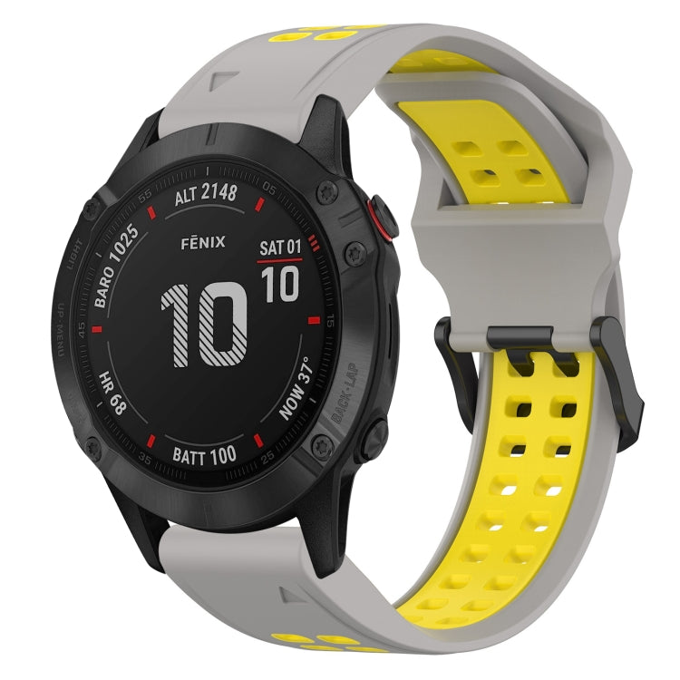 สายนาฬิกาซิลิโคนหัวกลับสองสี 22 มม, For Garmin Fenix 7 Sapphire Solar, For Garmin Fenix 6 Pro, For Garmin Fenix 5, For Garmin Fenix 5 Plus
