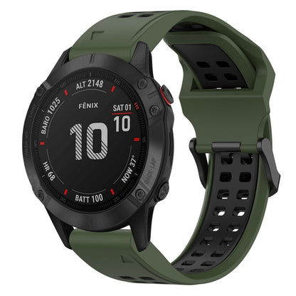 สายนาฬิกาซิลิโคนหัวกลับสองสี 22 มม, For Garmin Fenix 7 Sapphire Solar, For Garmin Fenix 6 Pro, For Garmin Fenix 5, For Garmin Fenix 5 Plus