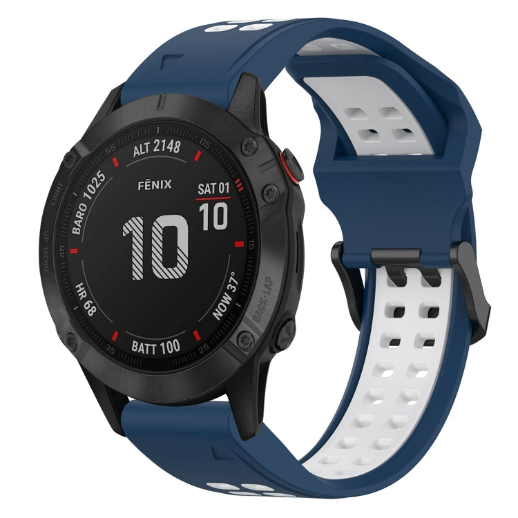 สายนาฬิกาซิลิโคนหัวกลับสองสี 22 มม, For Garmin Fenix 7 Sapphire Solar, For Garmin Fenix 6 Pro, For Garmin Fenix 5, For Garmin Fenix 5 Plus
