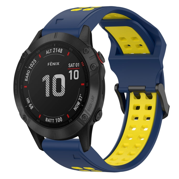 สายนาฬิกาซิลิโคนหัวกลับสองสี 22 มม, For Garmin Fenix 7 Sapphire Solar, For Garmin Fenix 6 Pro, For Garmin Fenix 5, For Garmin Fenix 5 Plus