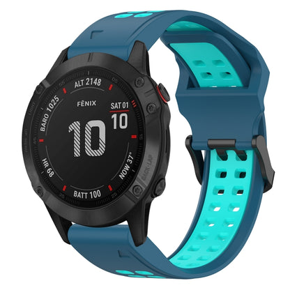 สายนาฬิกาซิลิโคนหัวกลับสองสี 22 มม, For Garmin Fenix 7 Sapphire Solar, For Garmin Fenix 6 Pro, For Garmin Fenix 5, For Garmin Fenix 5 Plus