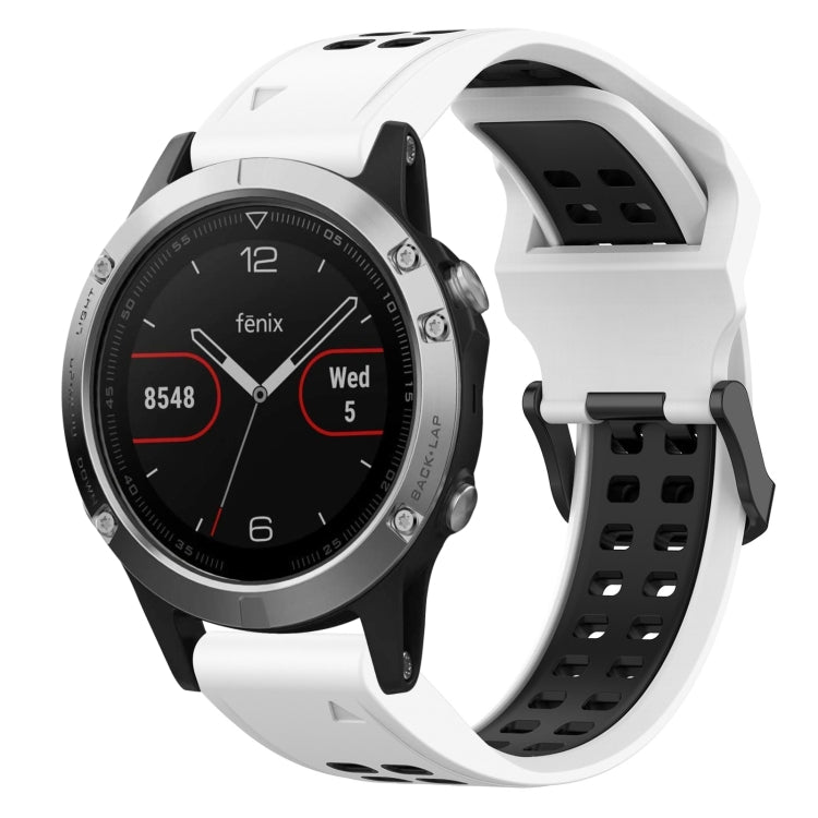 สายนาฬิกาซิลิโคนหัวกลับสองสี 22 มม, For Garmin Fenix 7 Sapphire Solar, For Garmin Fenix 6 Pro, For Garmin Fenix 5, For Garmin Fenix 5 Plus