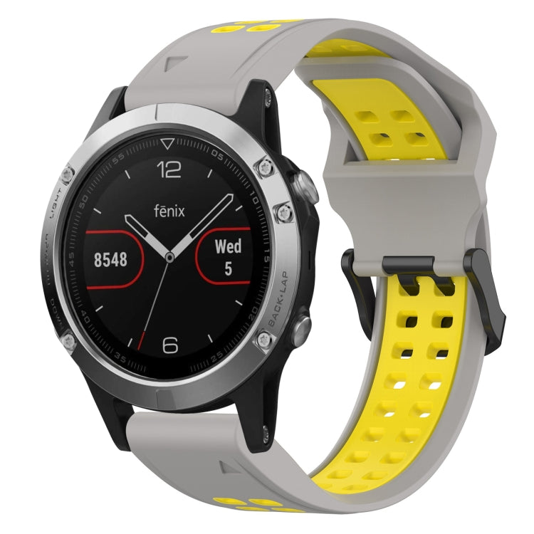 สายนาฬิกาซิลิโคนหัวกลับสองสี 22 มม, For Garmin Fenix 7 Sapphire Solar, For Garmin Fenix 6 Pro, For Garmin Fenix 5, For Garmin Fenix 5 Plus