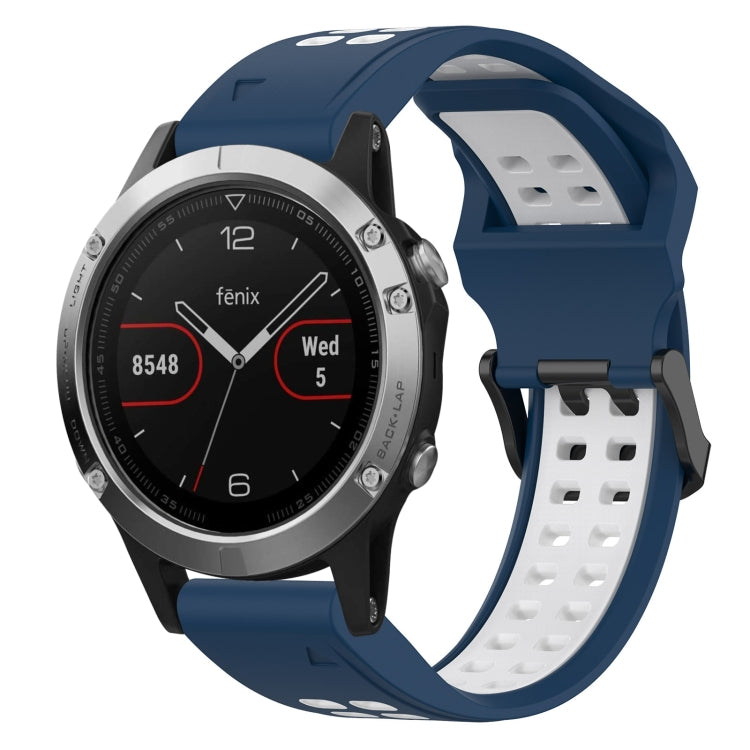 สายนาฬิกาซิลิโคนหัวกลับสองสี 22 มม, For Garmin Fenix 7 Sapphire Solar, For Garmin Fenix 6 Pro, For Garmin Fenix 5, For Garmin Fenix 5 Plus