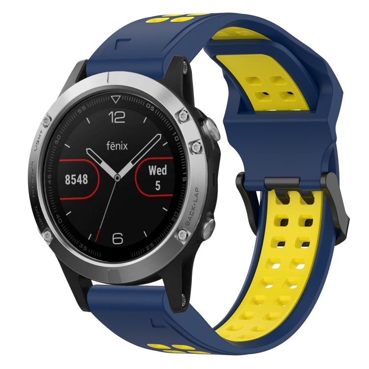 สายนาฬิกาซิลิโคนหัวกลับสองสี 22 มม, For Garmin Fenix 7 Sapphire Solar, For Garmin Fenix 6 Pro, For Garmin Fenix 5, For Garmin Fenix 5 Plus