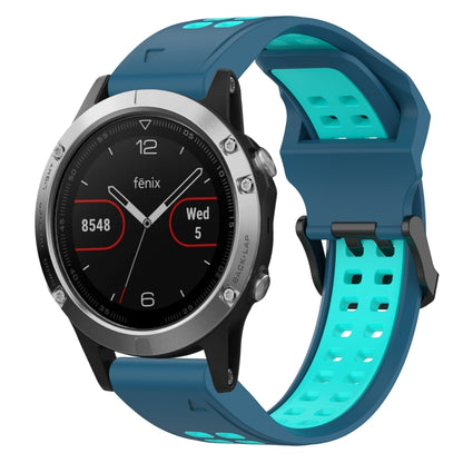 สายนาฬิกาซิลิโคนหัวกลับสองสี 22 มม, For Garmin Fenix 7 Sapphire Solar, For Garmin Fenix 6 Pro, For Garmin Fenix 5, For Garmin Fenix 5 Plus