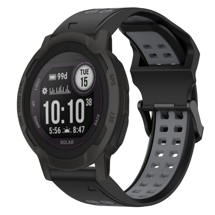 สายนาฬิกาซิลิโคนหัวกลับสองสี 22 มม, For Garmin Descent G1, For Garmin  Instinct 2 Solar, For Garmin Instinct 2, For Garmin Epix Pro 47mm