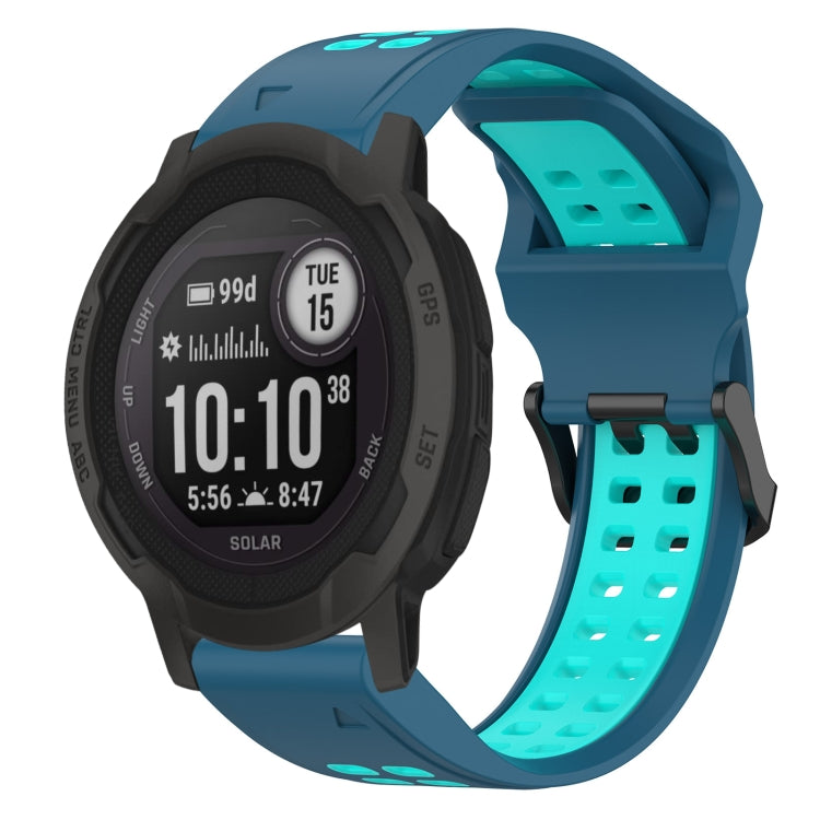 สายนาฬิกาซิลิโคนหัวกลับสองสี 22 มม, For Garmin Descent G1, For Garmin  Instinct 2 Solar, For Garmin Instinct 2, For Garmin Epix Pro 47mm