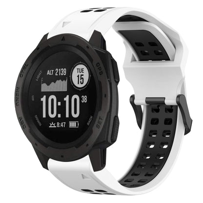 สายนาฬิกาซิลิโคนหัวกลับสองสี 22 มม, For Garmin Instinct, For Garmin Fenix 6, For Garmin Forerunner 945