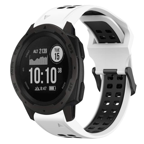 สายนาฬิกาซิลิโคนหัวกลับสองสี 22 มม, For Garmin Instinct, For Garmin Fenix 6, For Garmin Forerunner 945