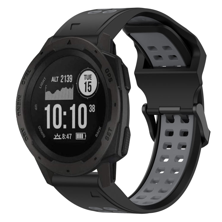 สายนาฬิกาซิลิโคนหัวกลับสองสี 22 มม, For Garmin Instinct, For Garmin Fenix 6, For Garmin Forerunner 945