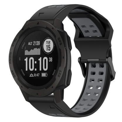 สายนาฬิกาซิลิโคนหัวกลับสองสี 22 มม, For Garmin Instinct, For Garmin Fenix 6, For Garmin Forerunner 945