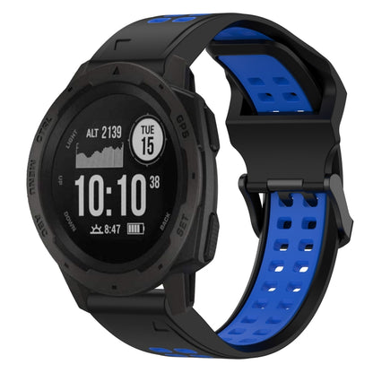 สายนาฬิกาซิลิโคนหัวกลับสองสี 22 มม, For Garmin Instinct, For Garmin Fenix 6, For Garmin Forerunner 945