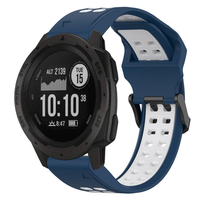 สายนาฬิกาซิลิโคนหัวกลับสองสี 22 มม, For Garmin Instinct, For Garmin Fenix 6, For Garmin Forerunner 945