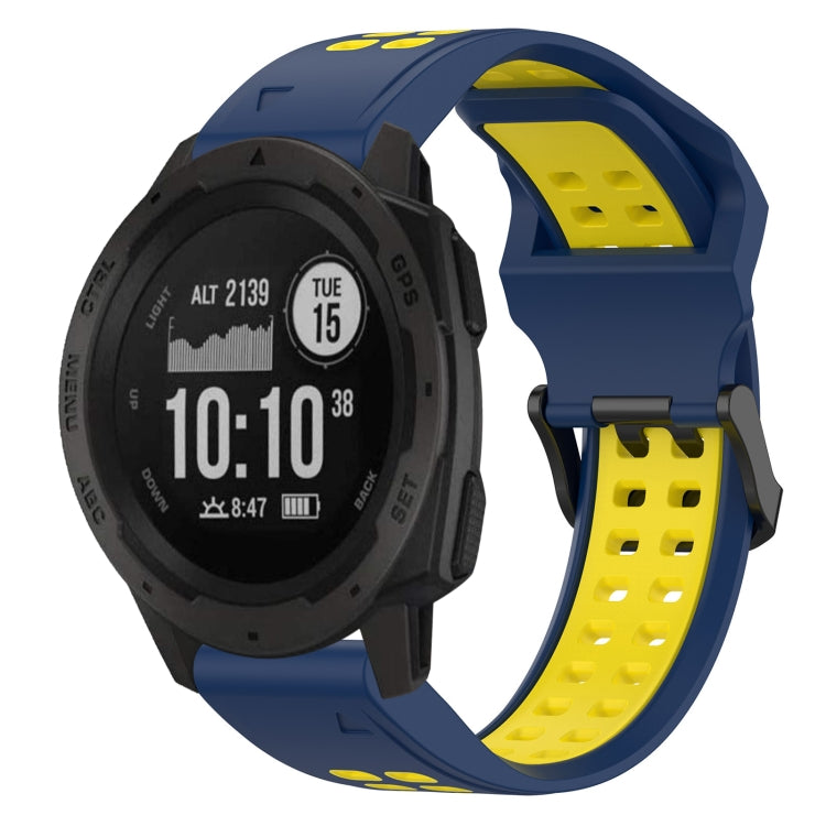 สายนาฬิกาซิลิโคนหัวกลับสองสี 22 มม, For Garmin Instinct, For Garmin Fenix 6, For Garmin Forerunner 945
