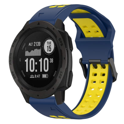 สายนาฬิกาซิลิโคนหัวกลับสองสี 22 มม, For Garmin Instinct, For Garmin Fenix 6, For Garmin Forerunner 945