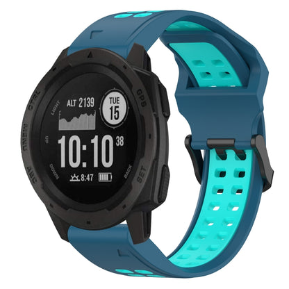 สายนาฬิกาซิลิโคนหัวกลับสองสี 22 มม, For Garmin Instinct, For Garmin Fenix 6, For Garmin Forerunner 945