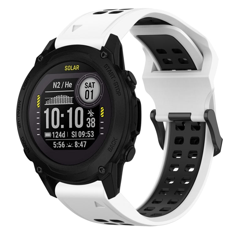 สายนาฬิกาซิลิโคนหัวกลับสองสี 22 มม, For Garmin Descent G1, For Garmin  Instinct 2 Solar, For Garmin Instinct 2, For Garmin Epix Pro 47mm