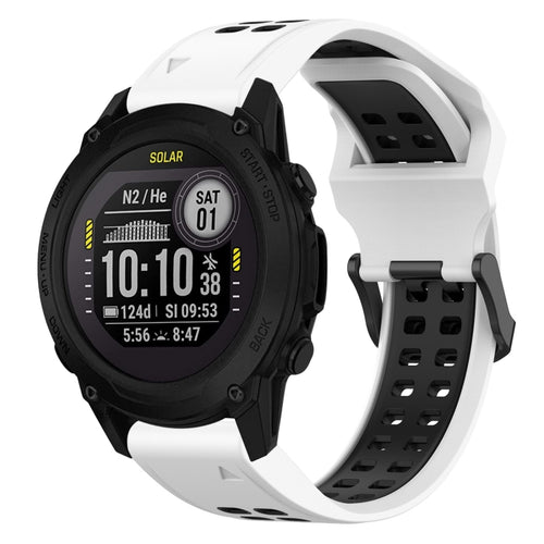 สายนาฬิกาซิลิโคนหัวกลับสองสี 22 มม, For Garmin Descent G1, For Garmin  Instinct 2 Solar, For Garmin Instinct 2, For Garmin Epix Pro 47mm