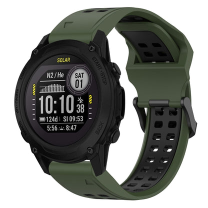 สายนาฬิกาซิลิโคนหัวกลับสองสี 22 มม, For Garmin Descent G1, For Garmin  Instinct 2 Solar, For Garmin Instinct 2, For Garmin Epix Pro 47mm