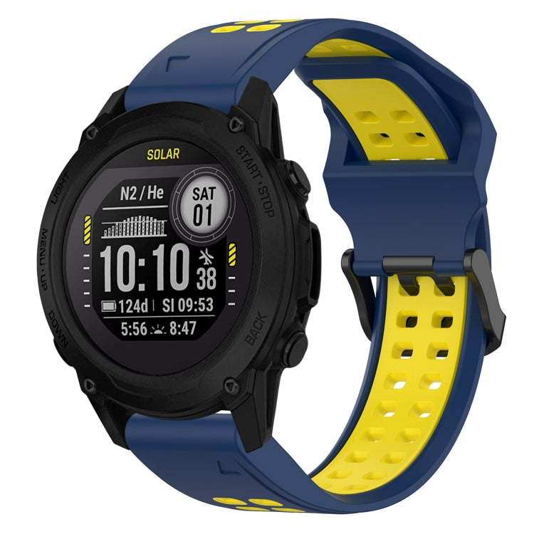 สายนาฬิกาซิลิโคนหัวกลับสองสี 22 มม, For Garmin Descent G1, For Garmin  Instinct 2 Solar, For Garmin Instinct 2, For Garmin Epix Pro 47mm