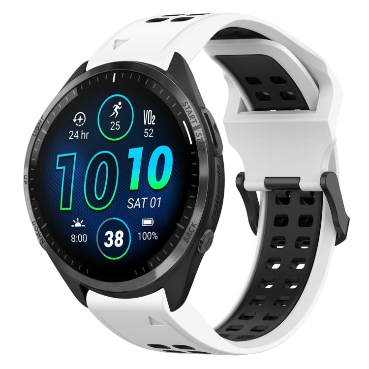 สายนาฬิกาซิลิโคนหัวกลับสองสี 22 มม, For Garmin Forerunner 965, For Garmin Instinct Crossover, For Garmin Instinct Crossover Solar, For Garmin Forerunner 955