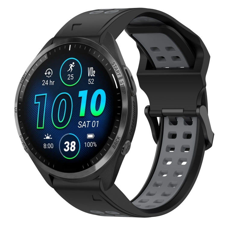 สายนาฬิกาซิลิโคนหัวกลับสองสี 22 มม, For Garmin Forerunner 965, For Garmin Instinct Crossover, For Garmin Instinct Crossover Solar, For Garmin Forerunner 955