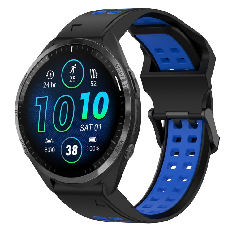สายนาฬิกาซิลิโคนหัวกลับสองสี 22 มม, For Garmin Forerunner 965, For Garmin Instinct Crossover, For Garmin Instinct Crossover Solar, For Garmin Forerunner 955