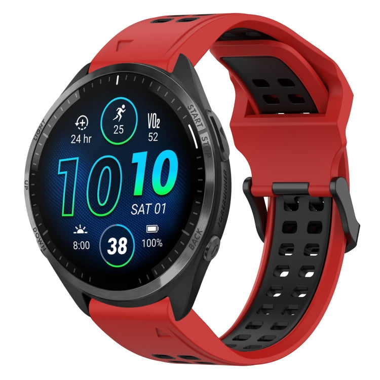 สายนาฬิกาซิลิโคนหัวกลับสองสี 22 มม, For Garmin Forerunner 965, For Garmin Instinct Crossover, For Garmin Instinct Crossover Solar, For Garmin Forerunner 955