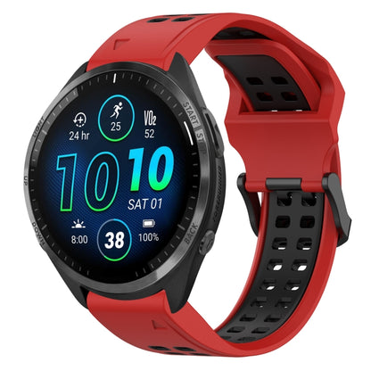 สายนาฬิกาซิลิโคนหัวกลับสองสี 22 มม, For Garmin Forerunner 965, For Garmin Instinct Crossover, For Garmin Instinct Crossover Solar, For Garmin Forerunner 955