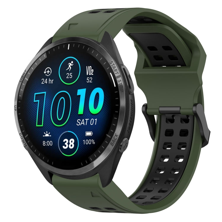 สายนาฬิกาซิลิโคนหัวกลับสองสี 22 มม, For Garmin Forerunner 965, For Garmin Instinct Crossover, For Garmin Instinct Crossover Solar, For Garmin Forerunner 955