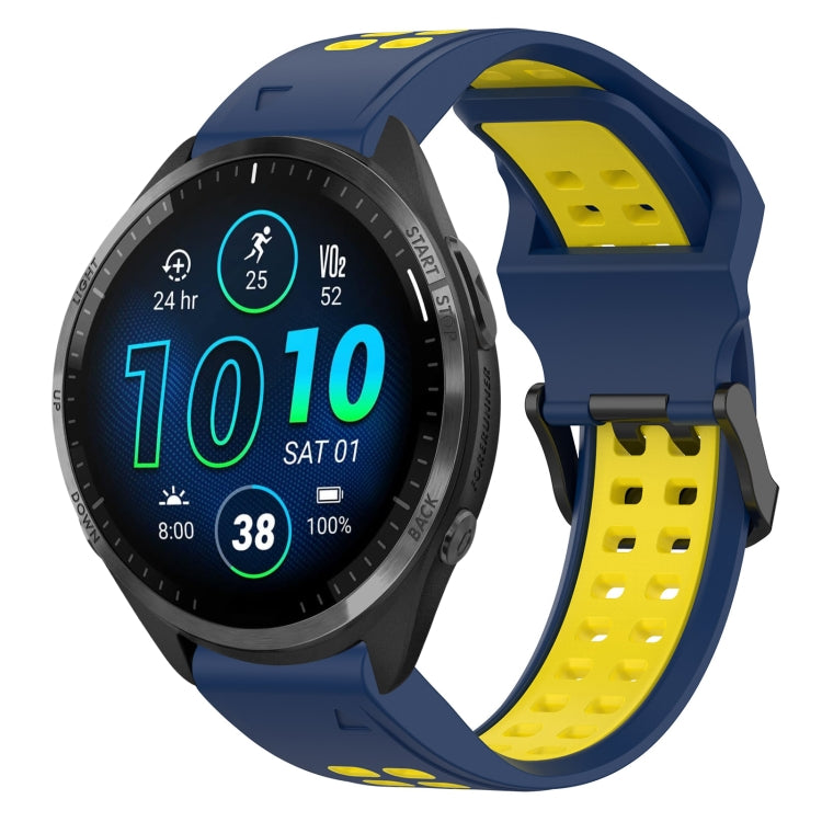 สายนาฬิกาซิลิโคนหัวกลับสองสี 22 มม, For Garmin Forerunner 965, For Garmin Instinct Crossover, For Garmin Instinct Crossover Solar, For Garmin Forerunner 955