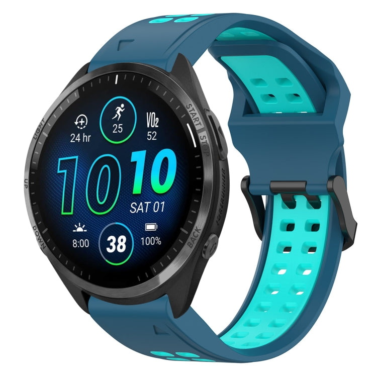 สายนาฬิกาซิลิโคนหัวกลับสองสี 22 มม, For Garmin Forerunner 965, For Garmin Instinct Crossover, For Garmin Instinct Crossover Solar, For Garmin Forerunner 955