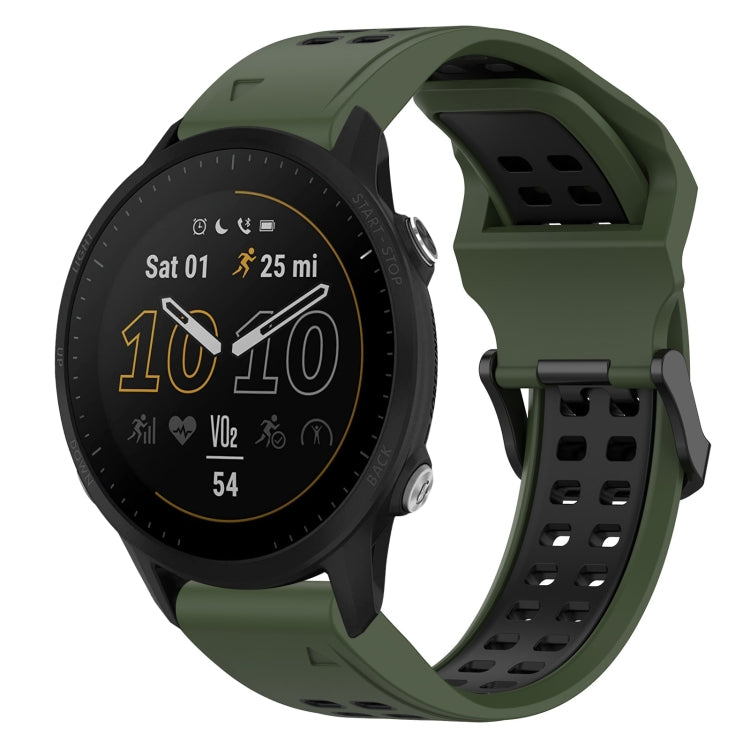 สายนาฬิกาซิลิโคนหัวกลับสองสี 22 มม, For Garmin Forerunner 965, For Garmin Instinct Crossover, For Garmin Instinct Crossover Solar, For Garmin Forerunner 955