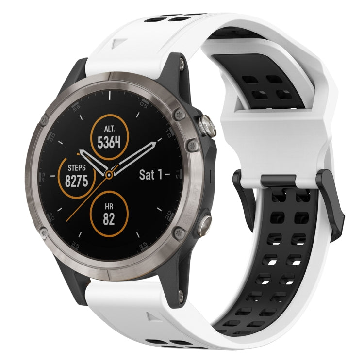 สายนาฬิกาซิลิโคนหัวกลับสองสี 22 มม, For Garmin Fenix 7 Sapphire Solar, For Garmin Fenix 6 Pro, For Garmin Fenix 5, For Garmin Fenix 5 Plus