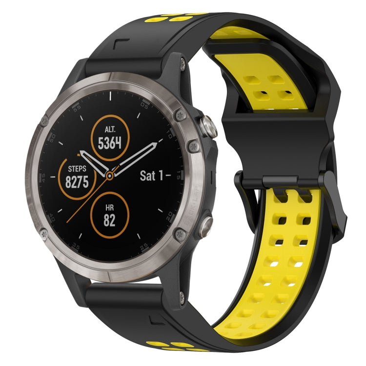 สายนาฬิกาซิลิโคนหัวกลับสองสี 22 มม, For Garmin Fenix 7 Sapphire Solar, For Garmin Fenix 6 Pro, For Garmin Fenix 5, For Garmin Fenix 5 Plus