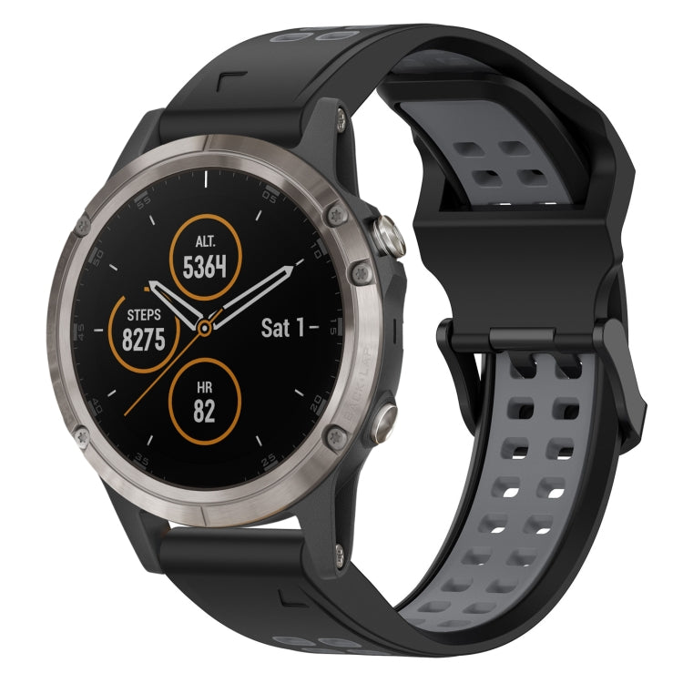 สายนาฬิกาซิลิโคนหัวกลับสองสี 22 มม, For Garmin Fenix 7 Sapphire Solar, For Garmin Fenix 6 Pro, For Garmin Fenix 5, For Garmin Fenix 5 Plus
